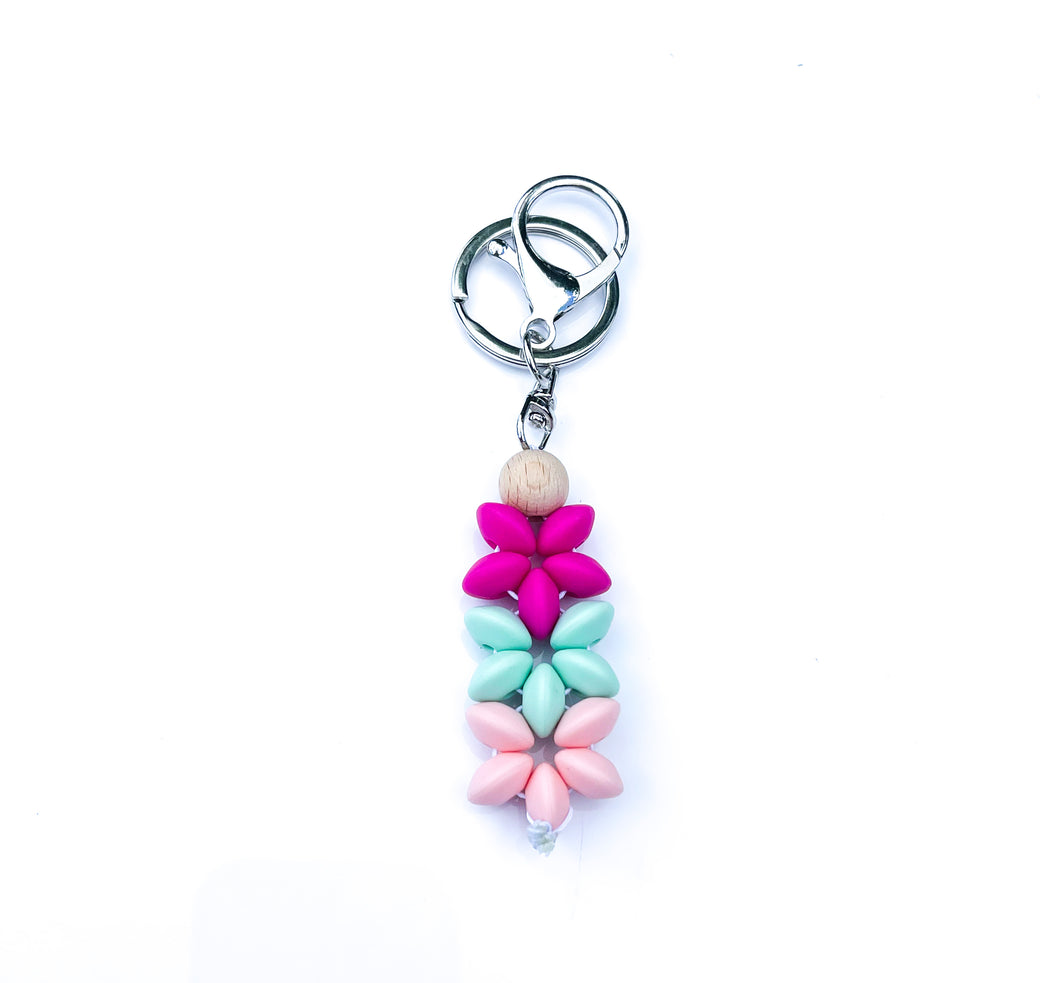 Floral Beaded Fidget Keychains